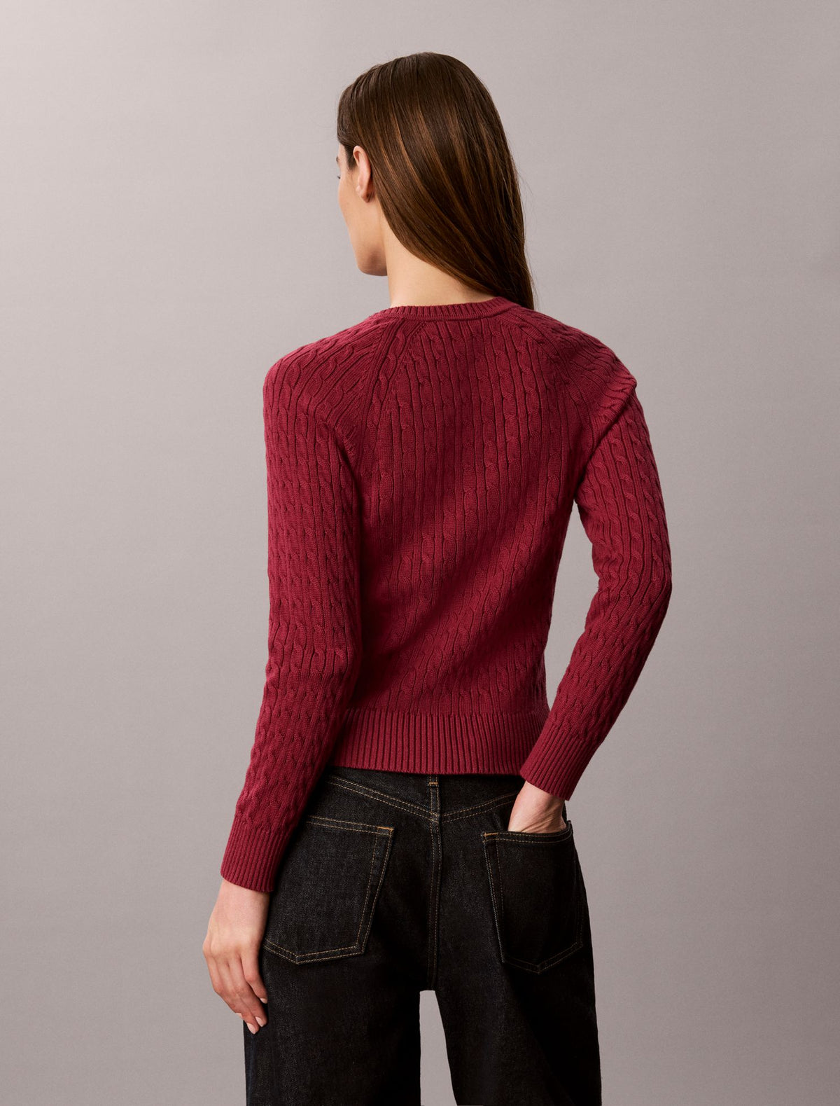 Cable Knit Crewneck Sweater - Calvin Klein Women