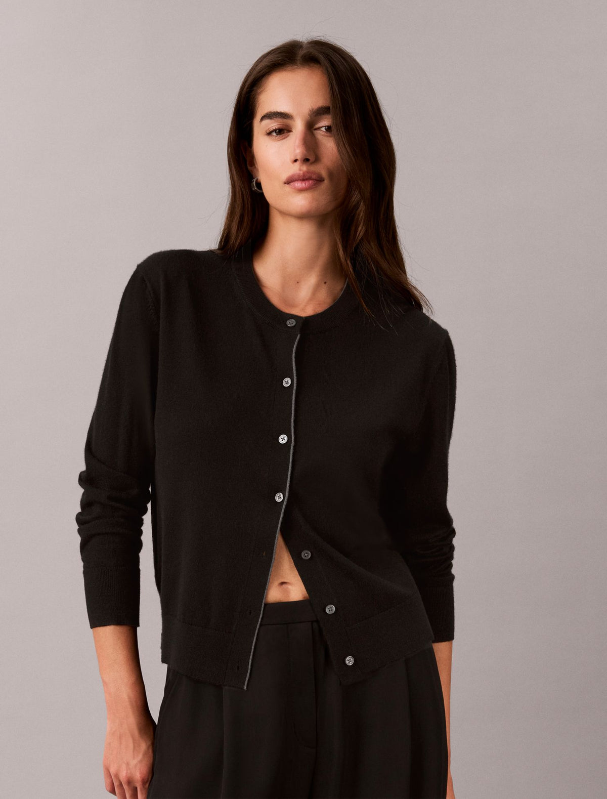 Merino Wool Blend Cardigan - Calvin Klein Women