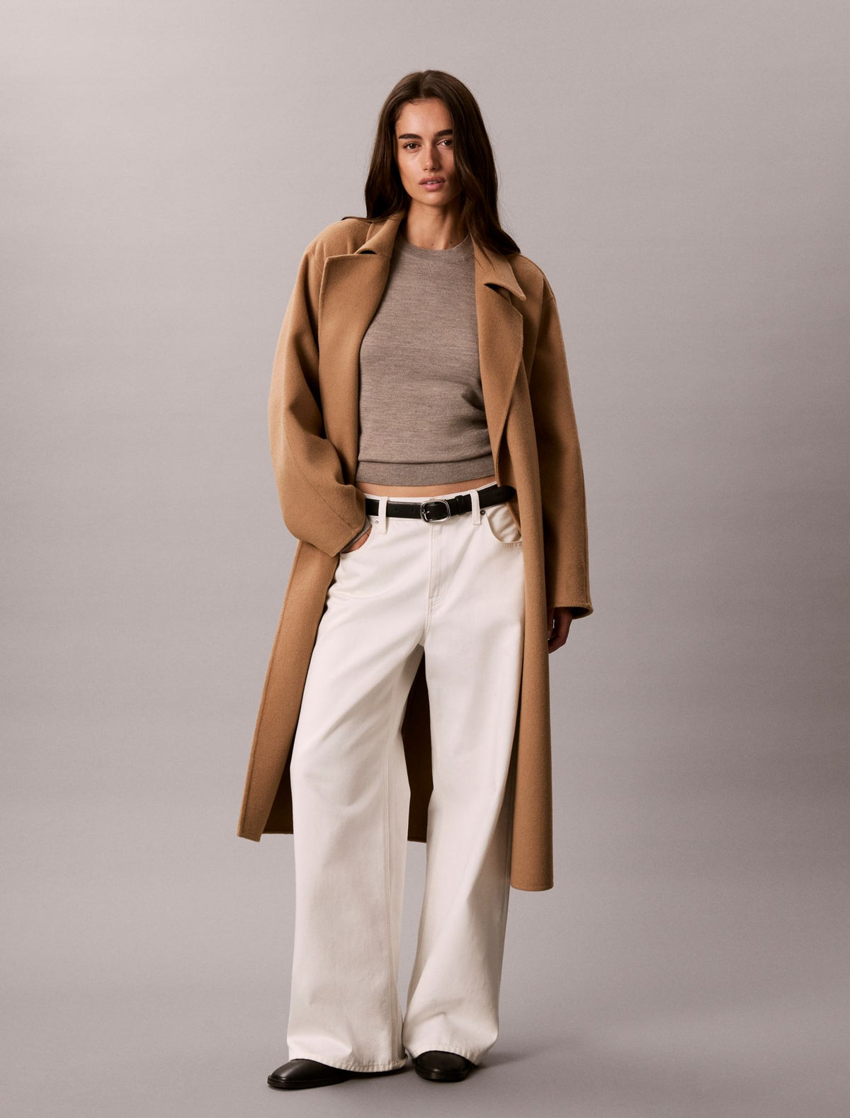 Merino Wool Blend Crewneck Sweater - Calvin Klein Women