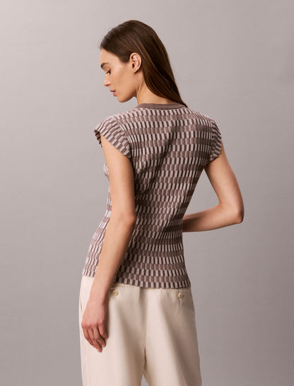Tech Knit Checkered Rib Cardigan - Calvin Klein Women