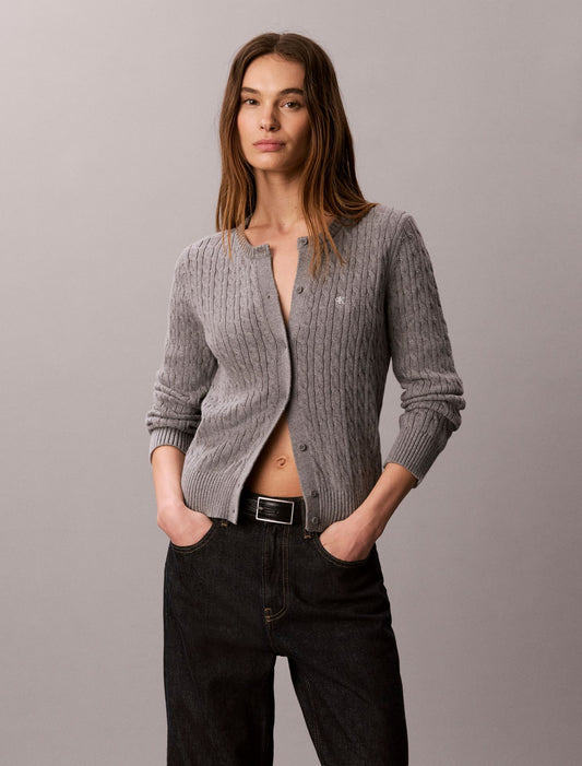 Cable Knit Cardigan Sweater - Calvin Klein Women
