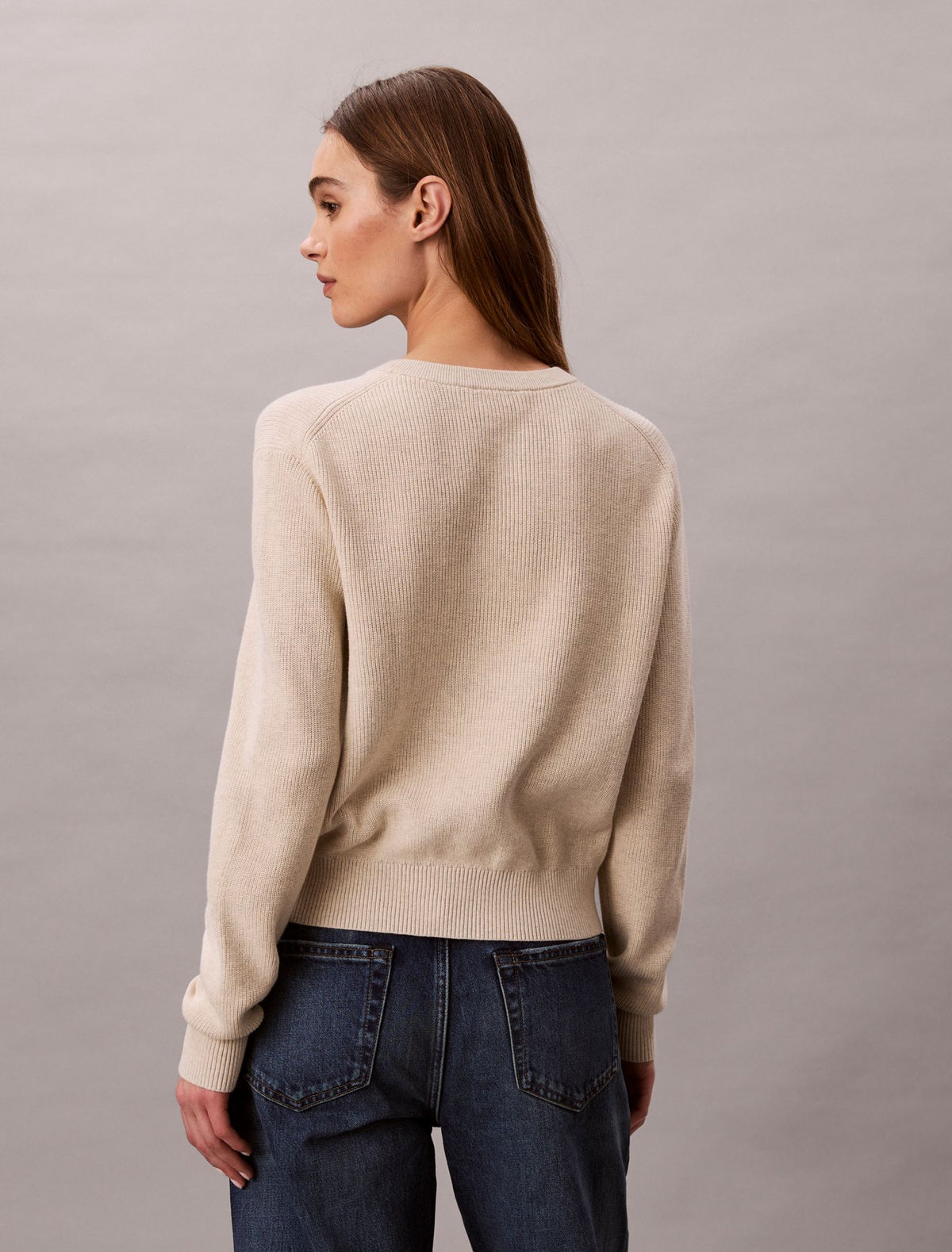 Smooth Cotton Monogram Sweater - Calvin Klein Women