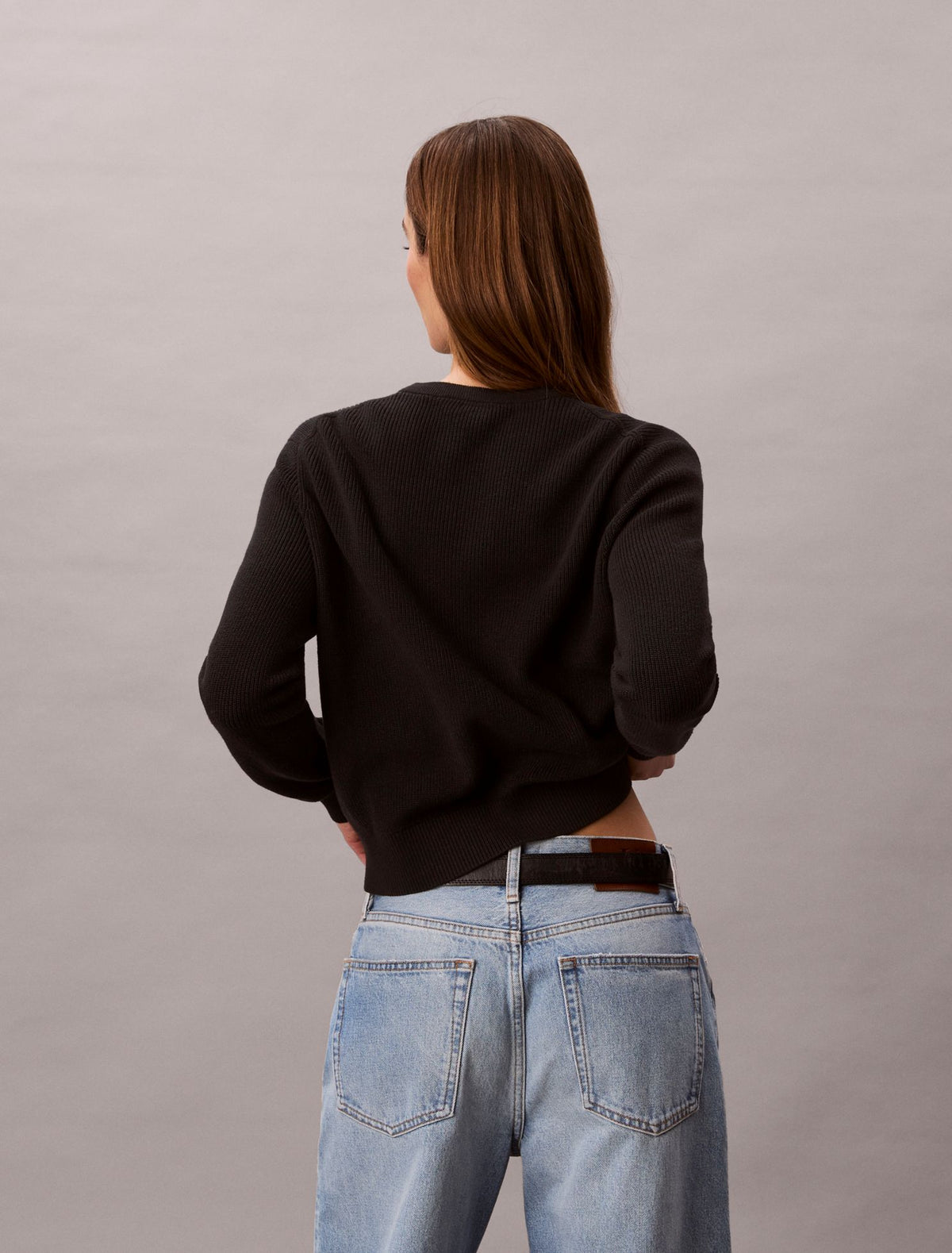 Smooth Cotton Monogram Sweater - Calvin Klein Women