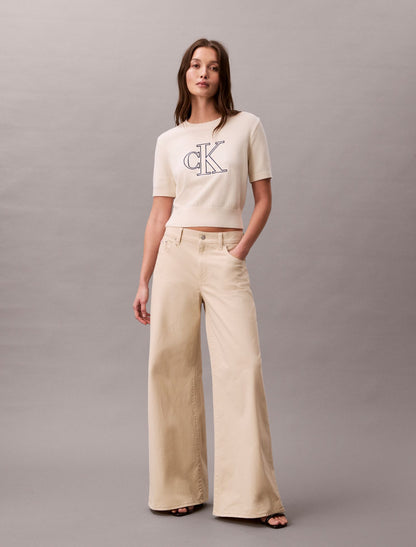 Monogram Cropped Sweater - Calvin Klein Women