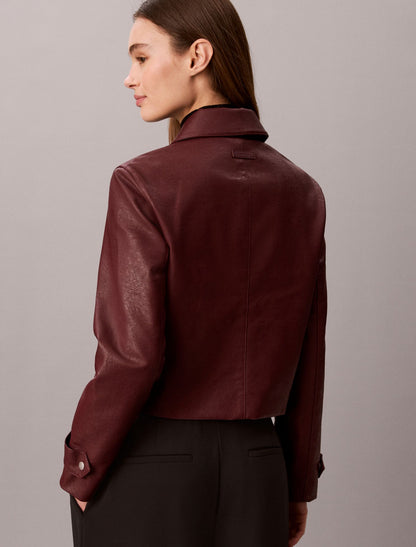 Faux Leather Moto Jacket - Calvin Klein Women