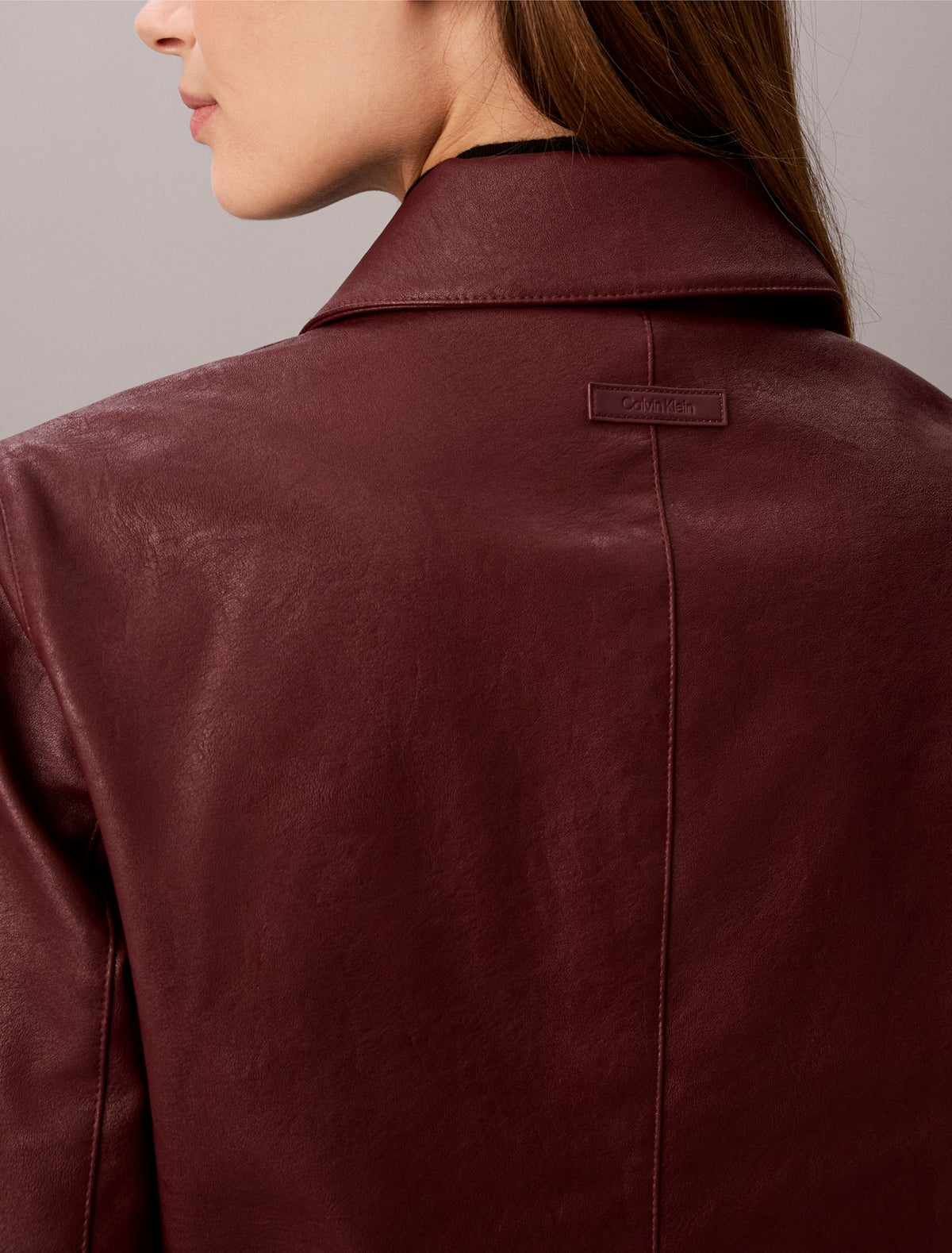 Faux Leather Moto Jacket - Calvin Klein Women