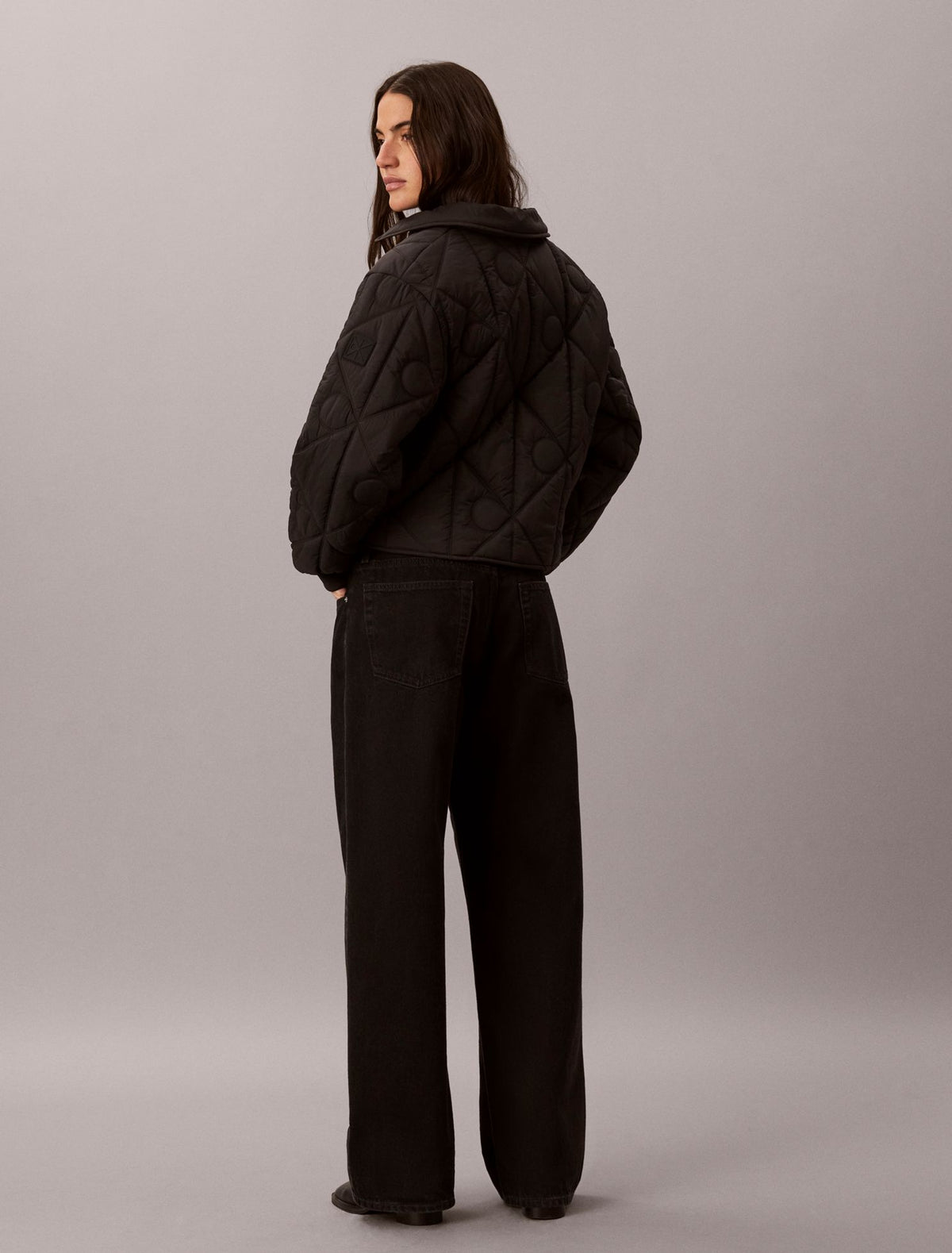 Emblem Logo Nylon Quilted Liner Jacket - Calvin Klein Women