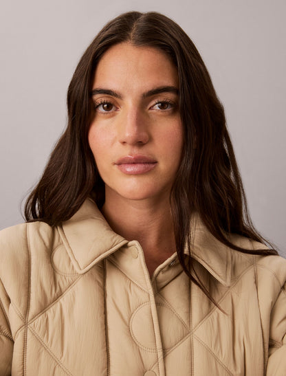 Emblem Logo Nylon Quilted Liner Jacket - Calvin Klein Women