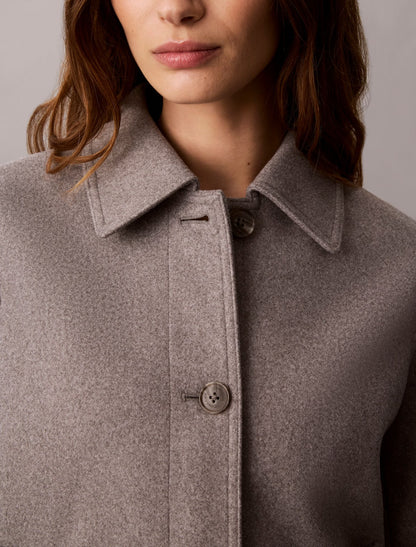 Faux Wool Stand Collar Jacket - Calvin Klein Women