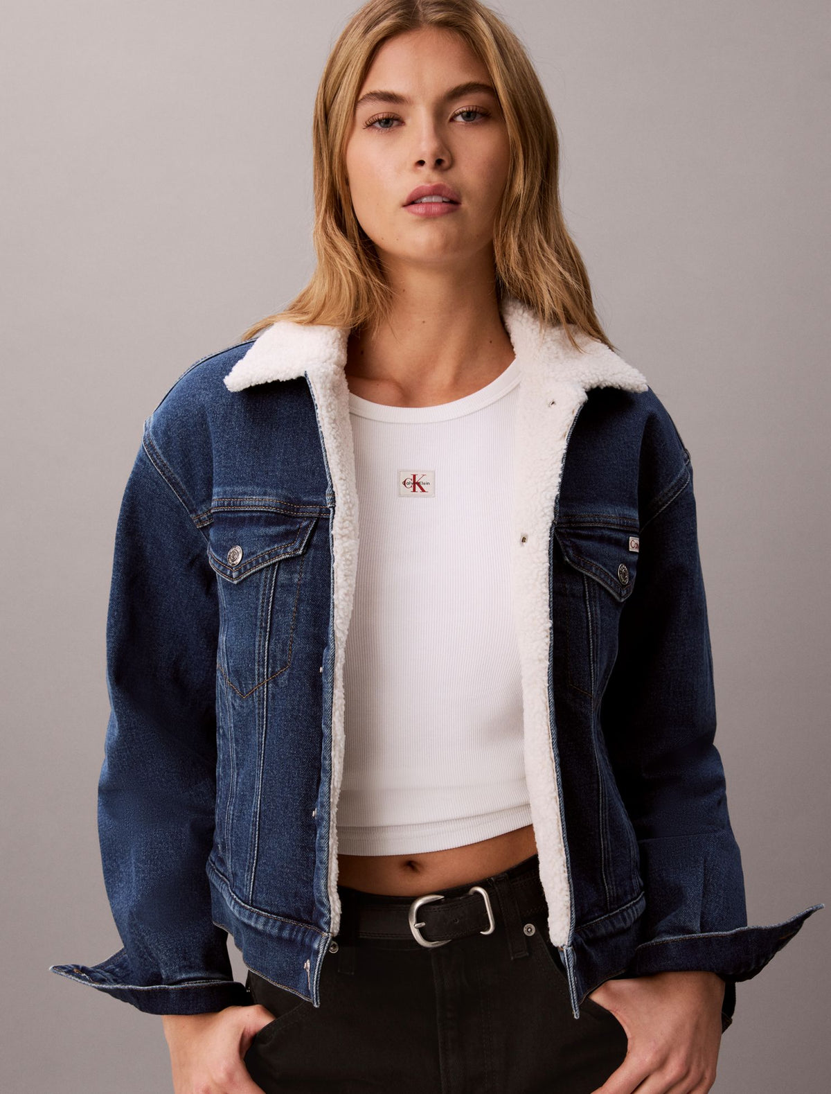 Denim Sherpa Jacket - Calvin Klein Women