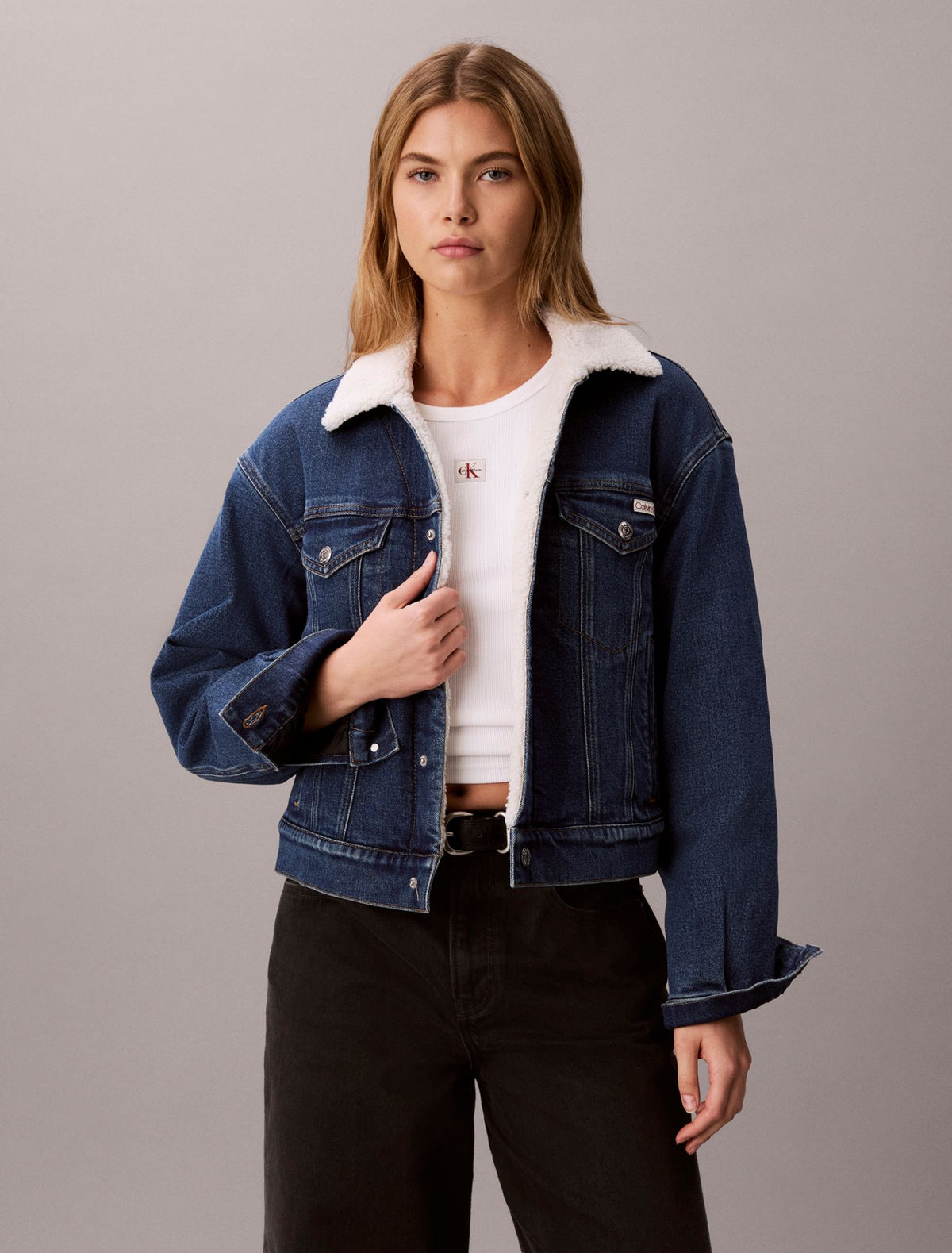 Denim Sherpa Jacket - Calvin Klein Women