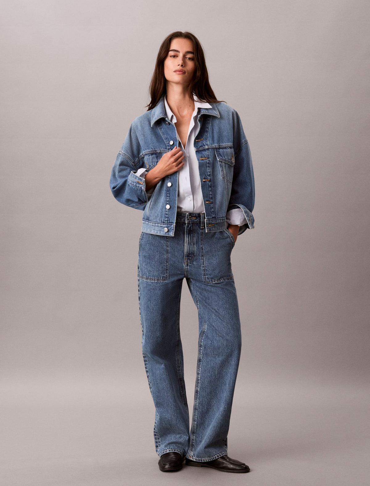 Relaxed Trucker Denim Jacket - Calvin Klein Women