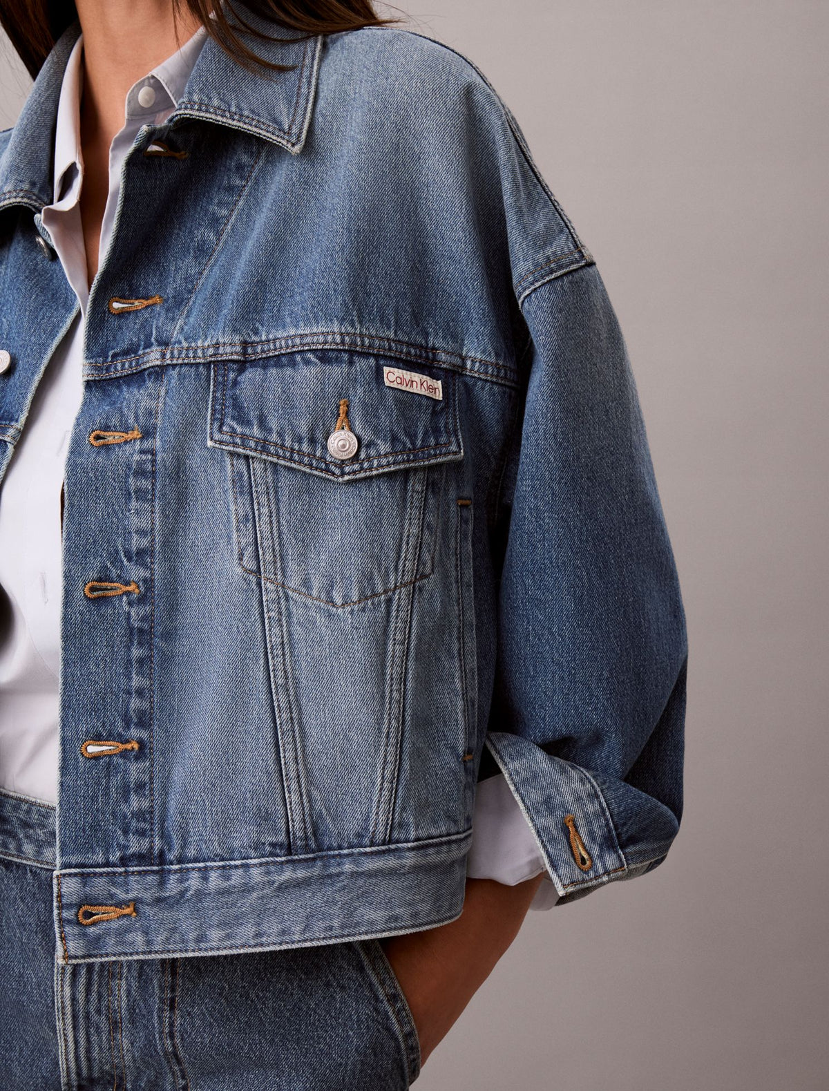 Relaxed Trucker Denim Jacket - Calvin Klein Women