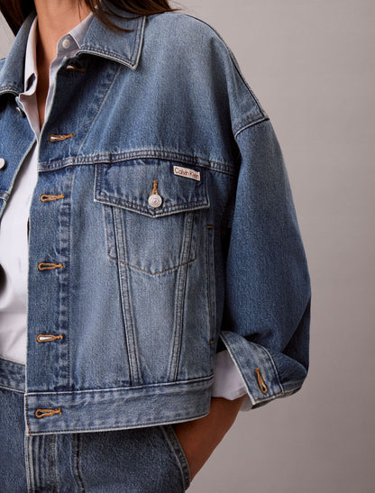 Relaxed Trucker Denim Jacket - Calvin Klein Women