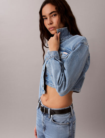Cropped Denim Trucker Jacket - Calvin Klein Women