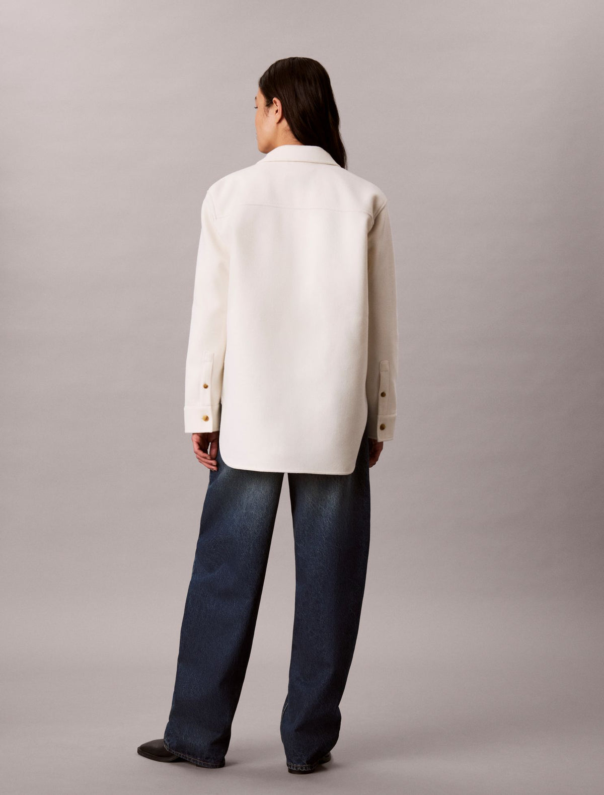 Faux Wool Shirt Jacket - Calvin Klein Women