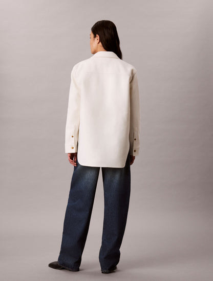 Faux Wool Shirt Jacket - Calvin Klein Women
