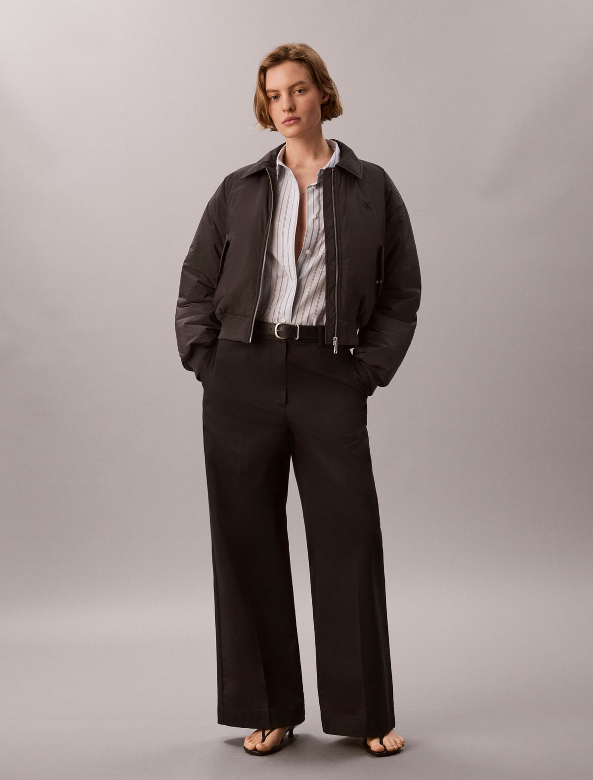 Padded Nylon Bomber Jacket - Calvin Klein Women