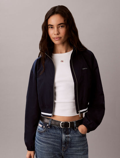 Woven Cropped Relaxed Track Jacket - Calvin Klein Women