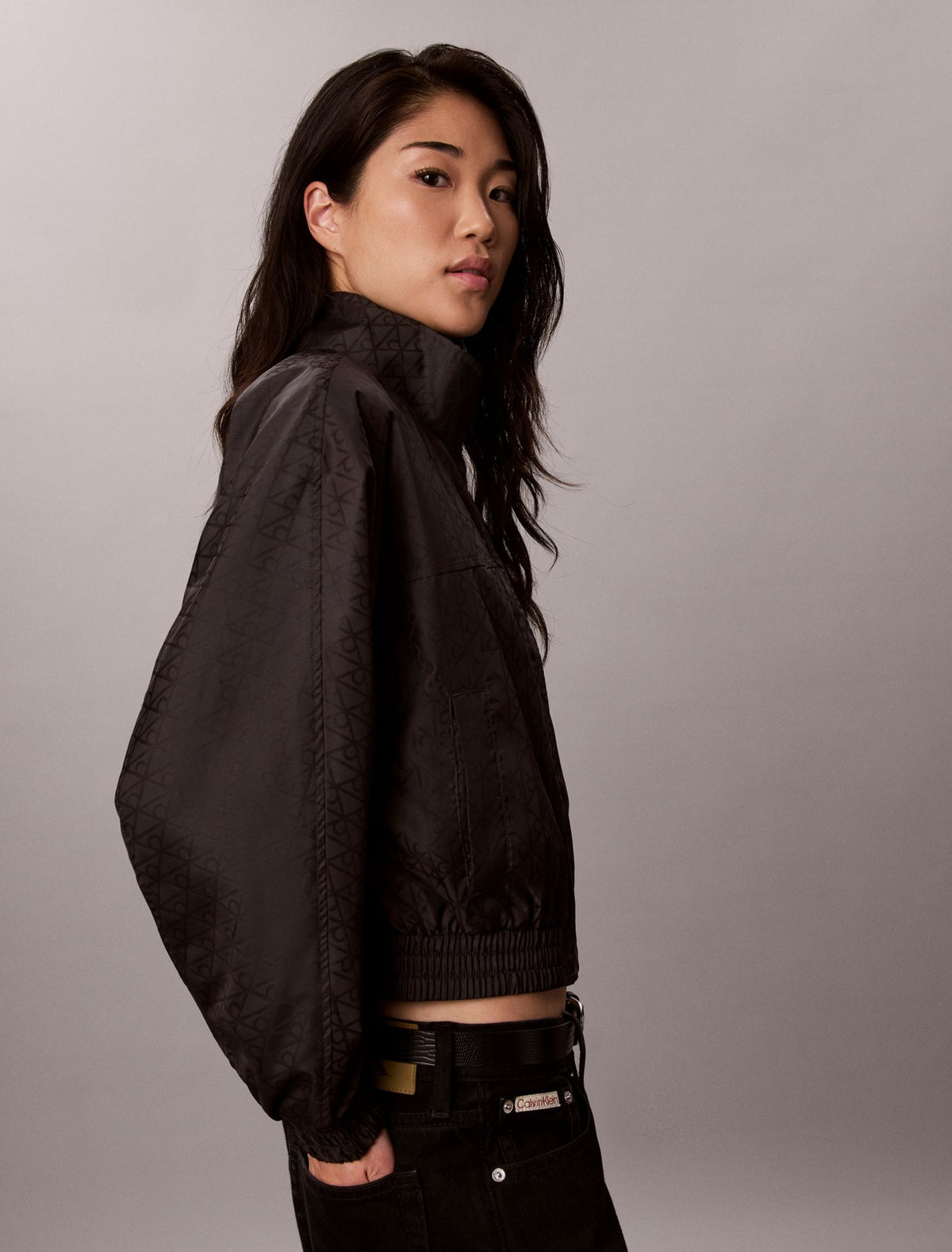 Emblem Logo Jacquard Windbreaker - Calvin Klein Women