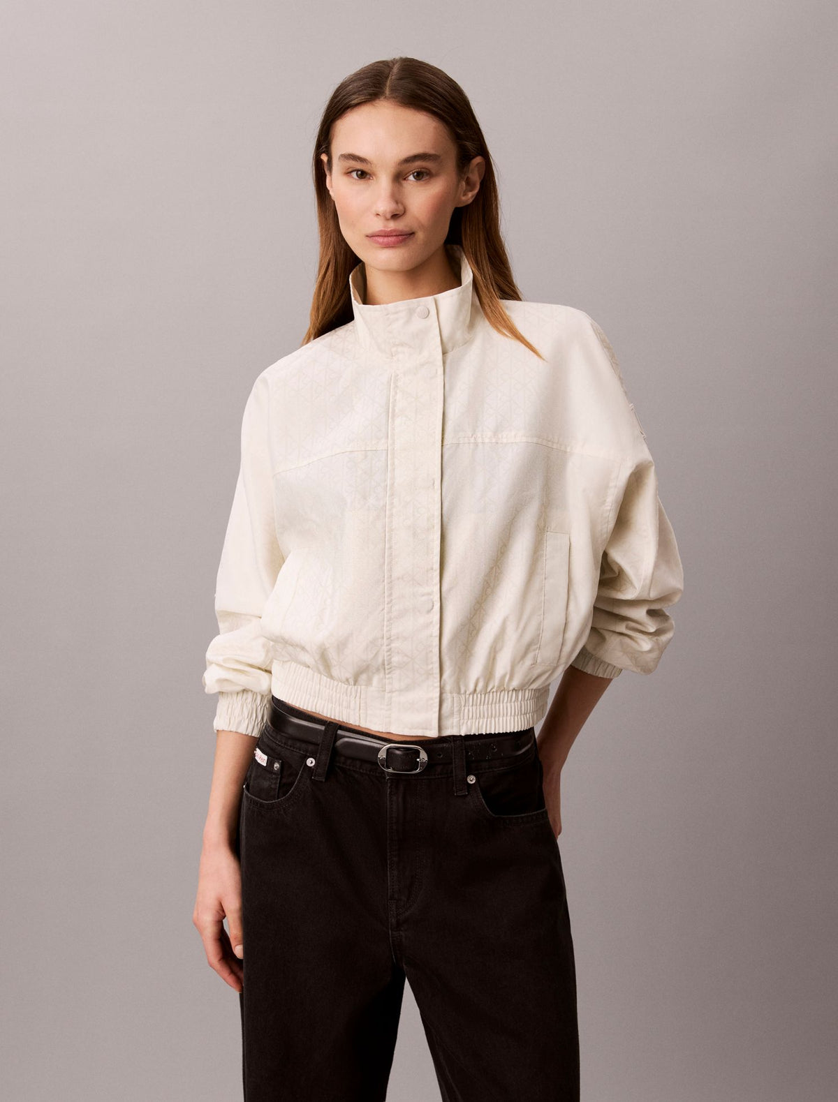 Emblem Logo Jacquard Windbreaker - Calvin Klein Women