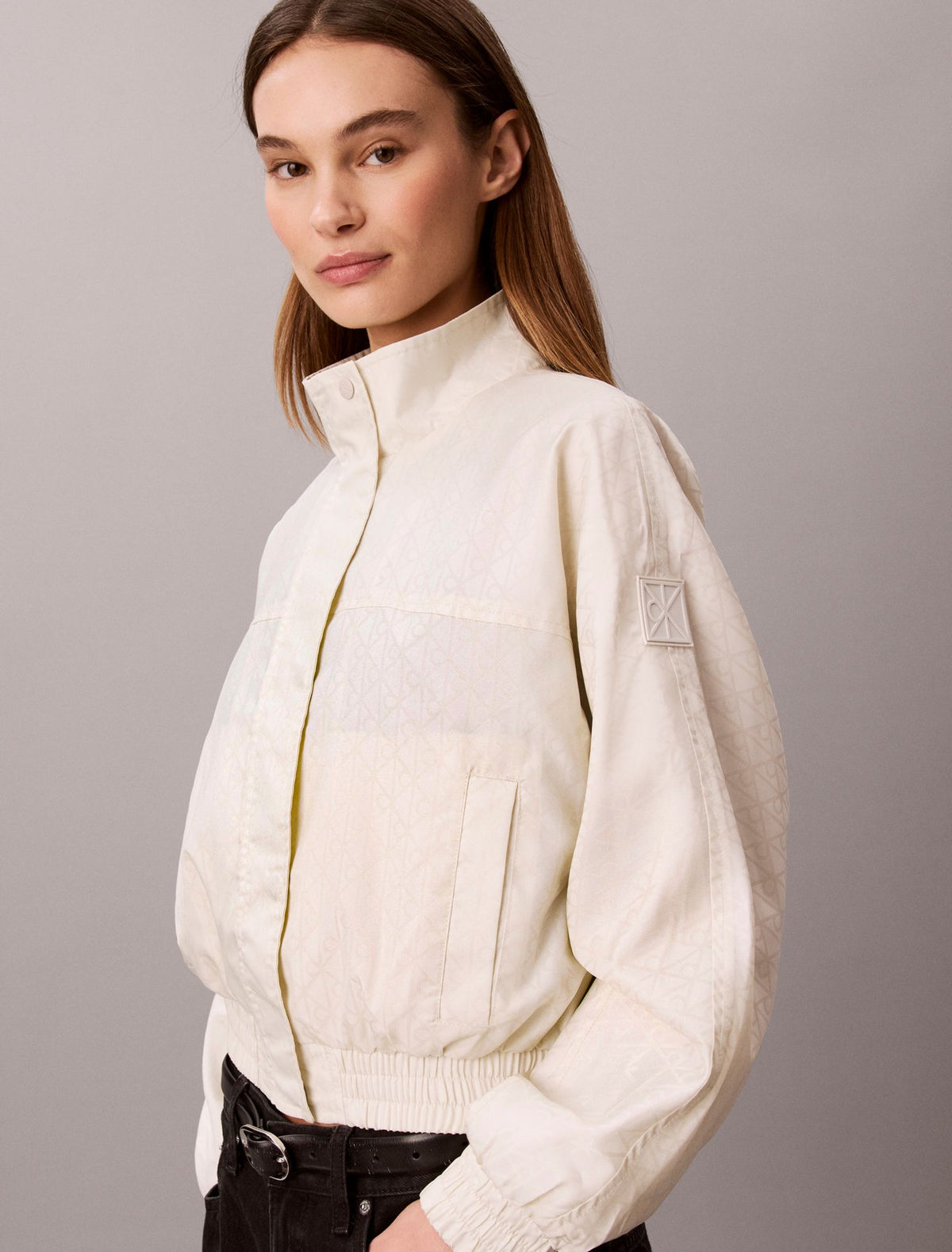 Emblem Logo Jacquard Windbreaker - Calvin Klein Women