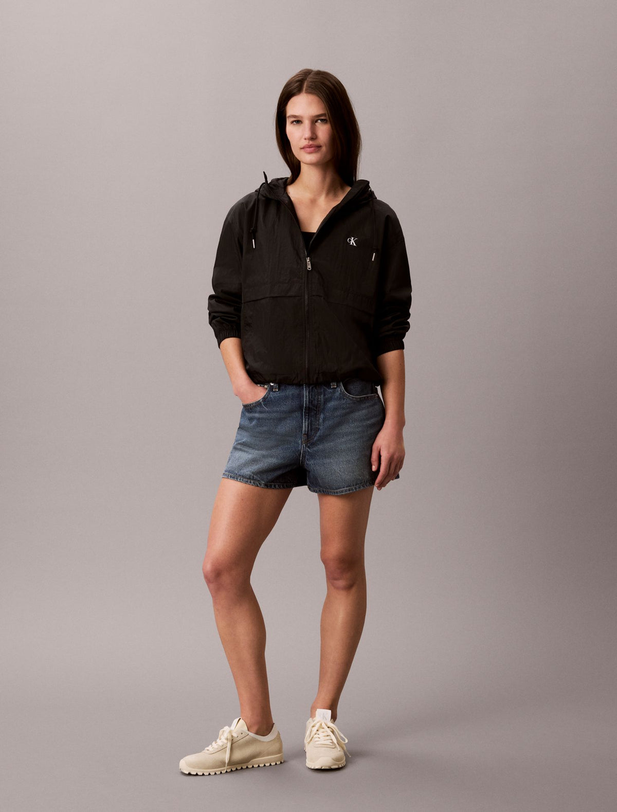 Nylon Relaxed Windbreaker Jacket - Calvin Klein Women