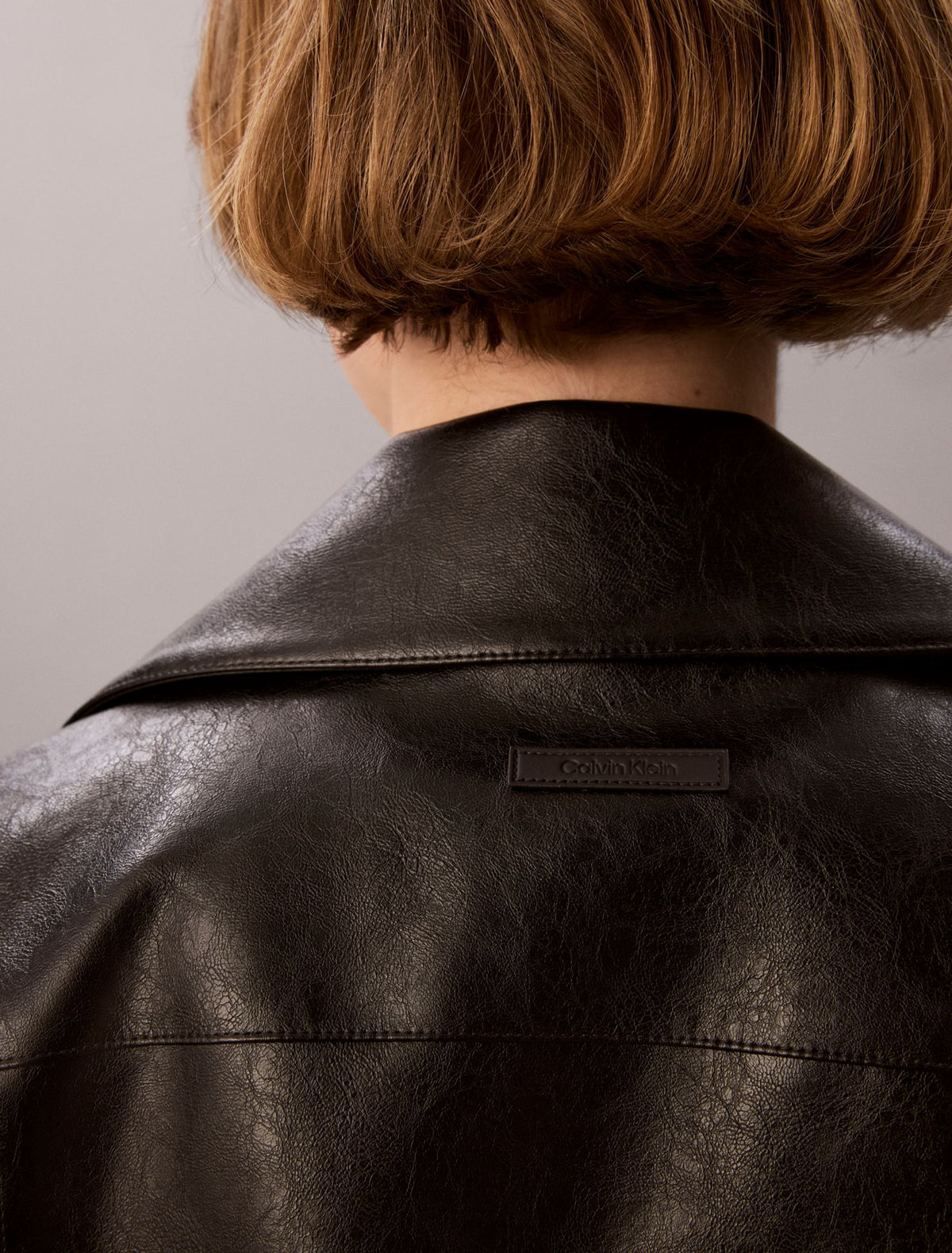 Faux Leather Biker Jacket - Calvin Klein Women