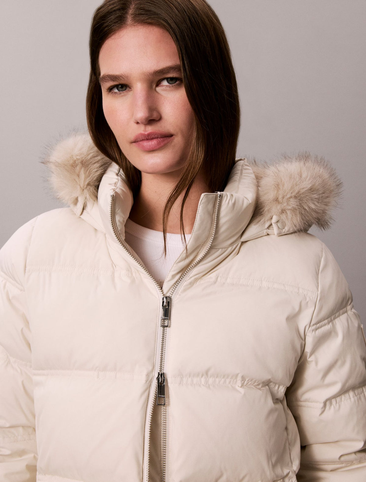 Matte Belted Short Puffer Jacket - Calvin Klein Women