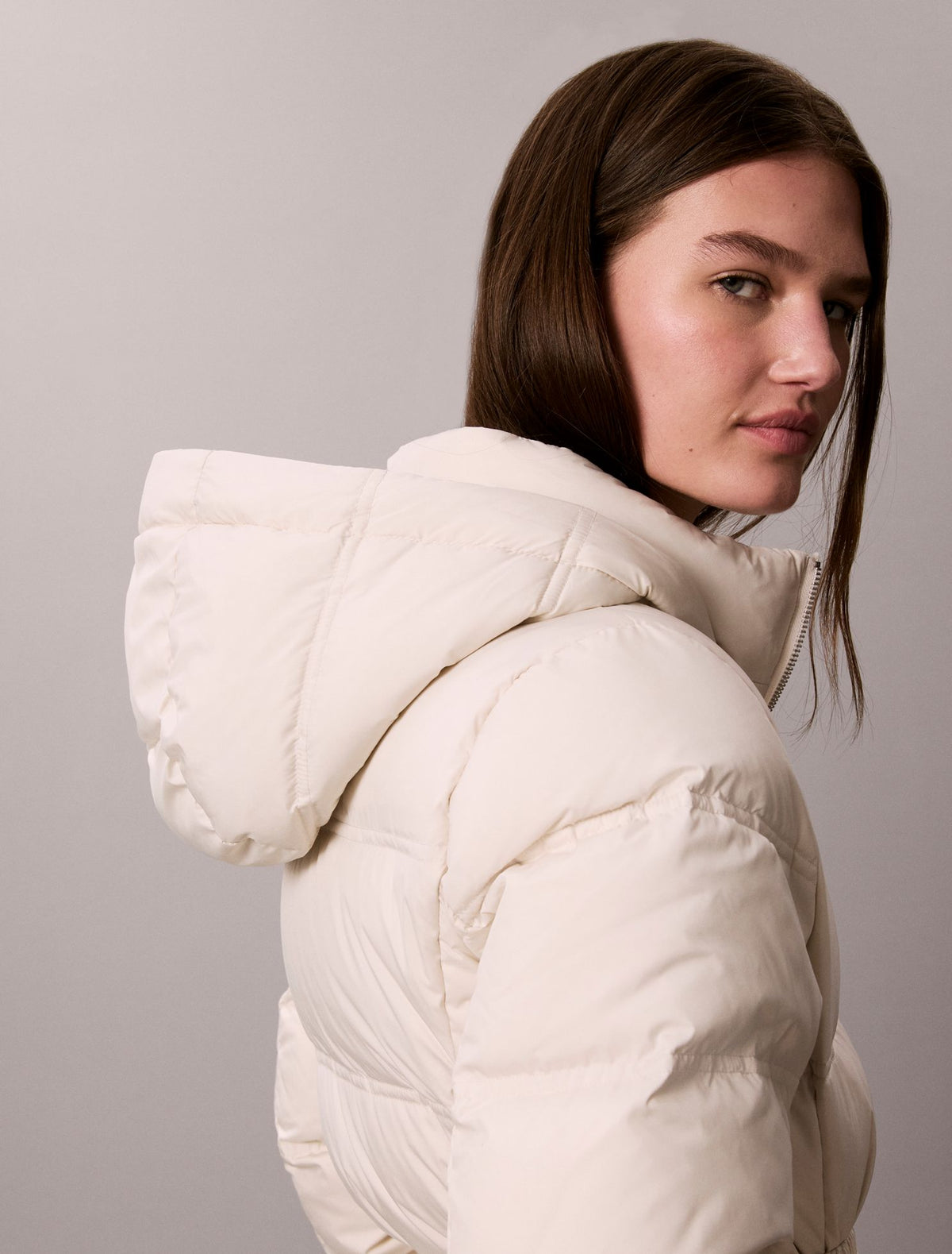 Matte Belted Short Puffer Jacket - Calvin Klein Women