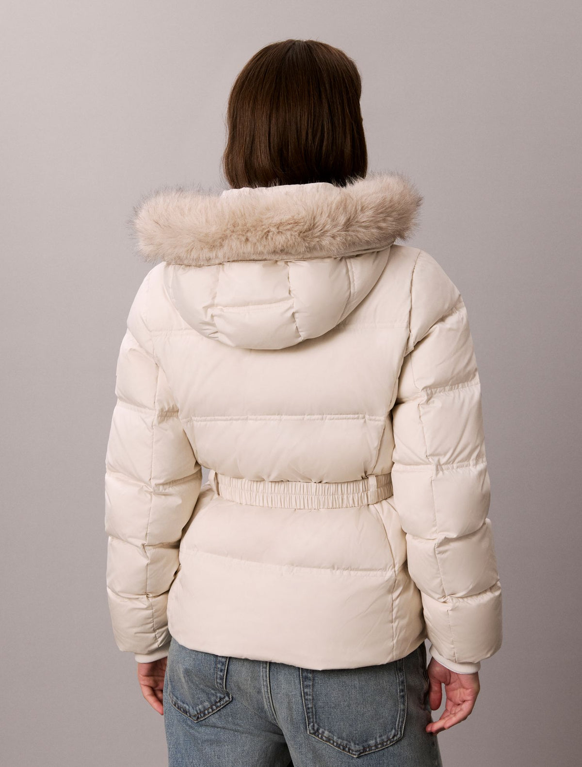Matte Belted Short Puffer Jacket - Calvin Klein Women