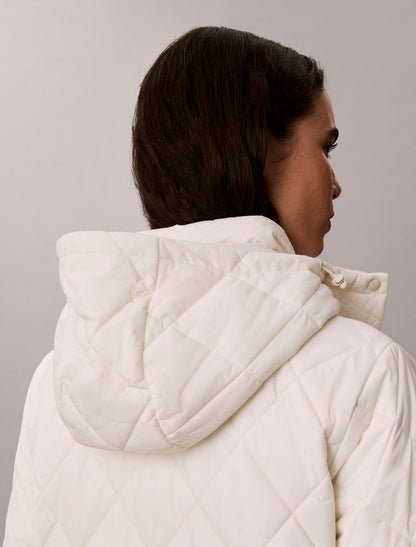 Quilted Hooded Long Liner Coat - Calvin Klein Women
