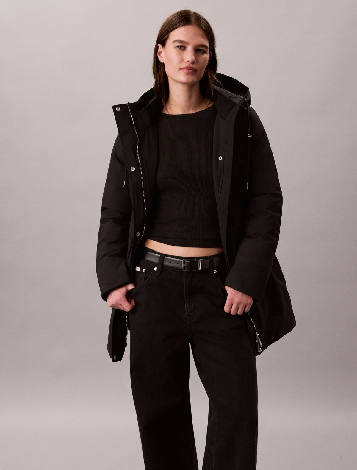 Lightweight Mid Length Parka Jacket - Calvin Klein Women