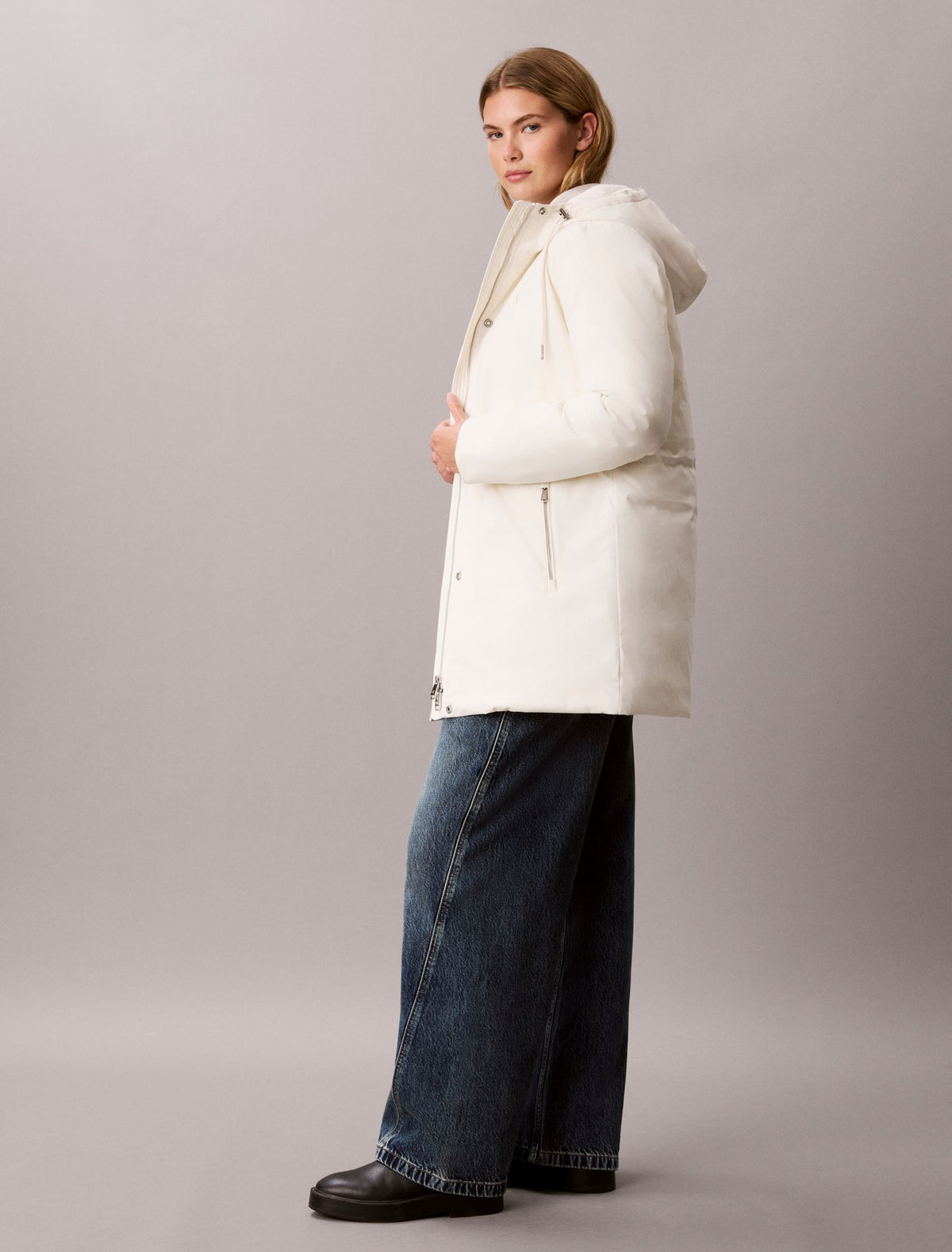 Lightweight Mid Length Parka Jacket - Calvin Klein Women
