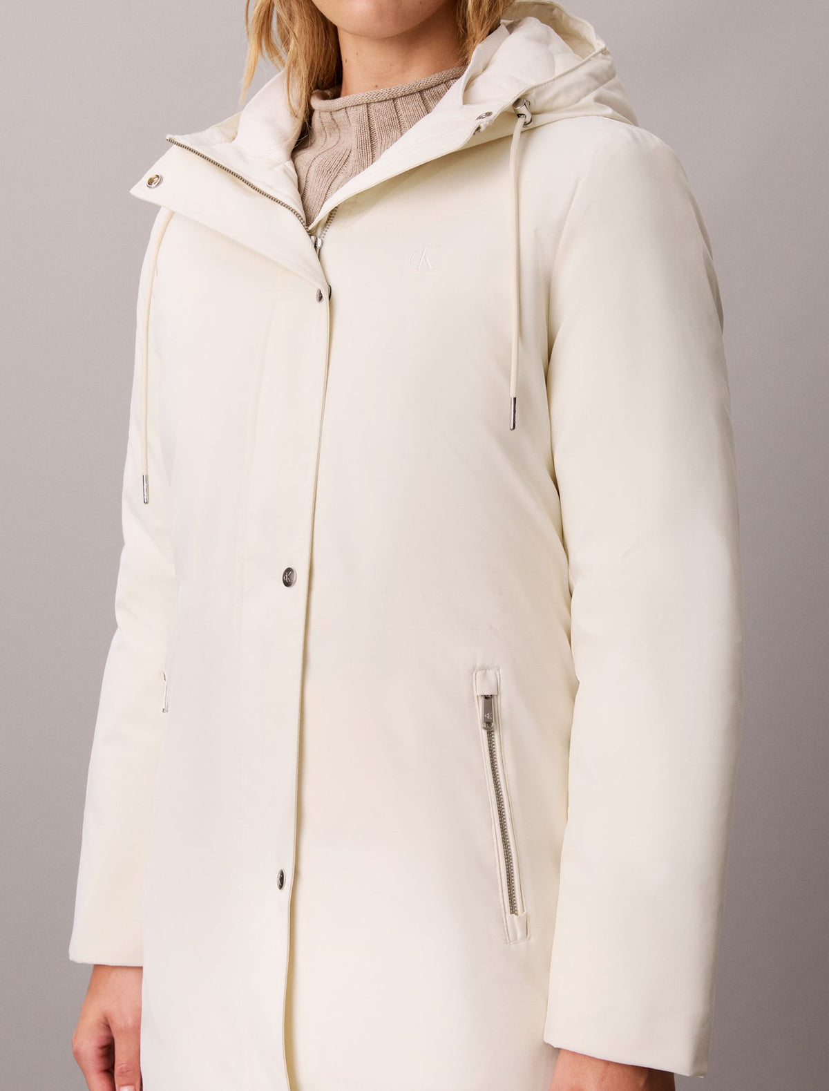 Lightweight Mid Length Parka Jacket - Calvin Klein Women