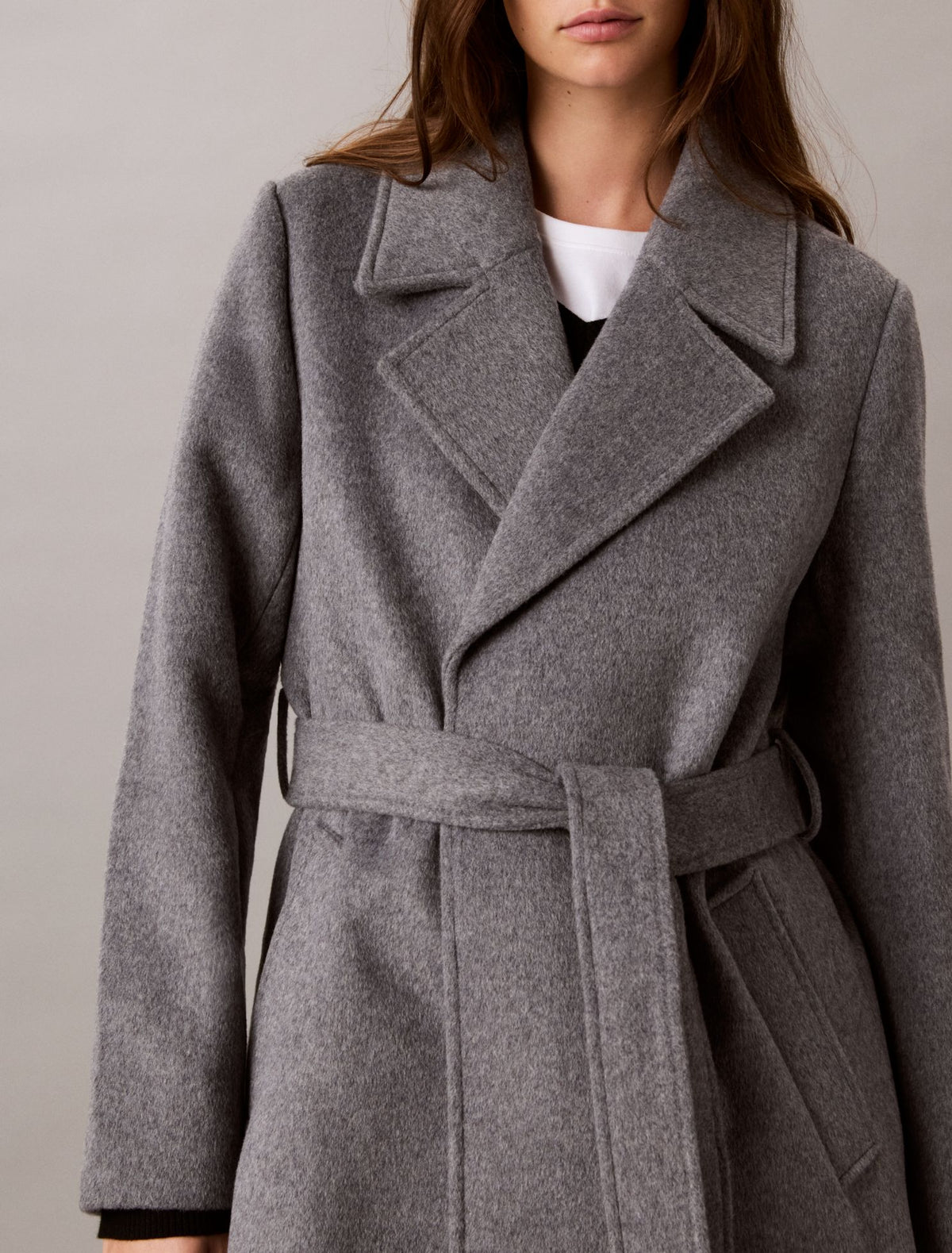 Classic Wool Blend Coat - Calvin Klein Women