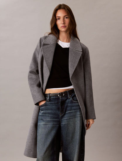 Classic Wool Blend Coat - Calvin Klein Women