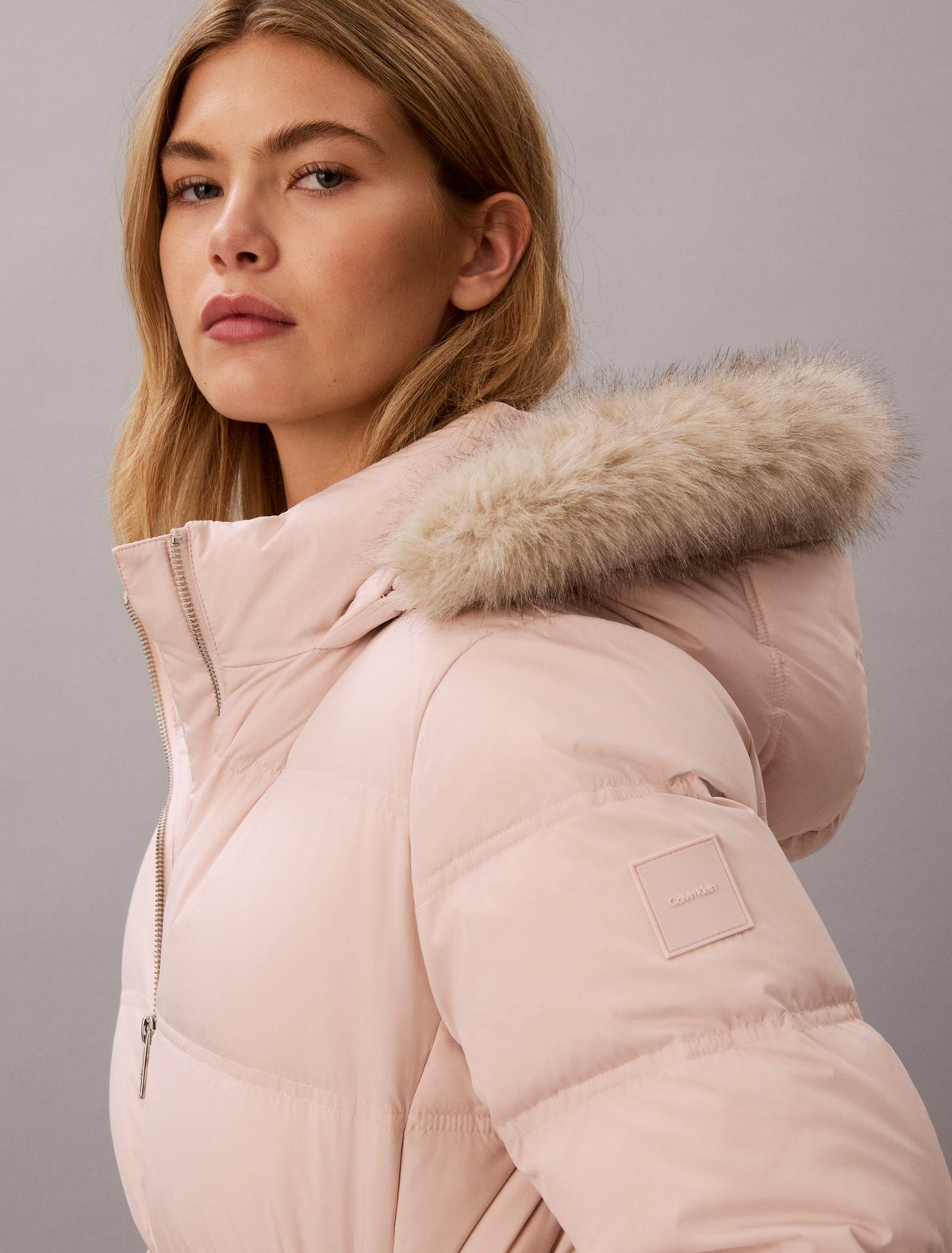 Matte Belted Short Puffer Jacket - Calvin Klein Women
