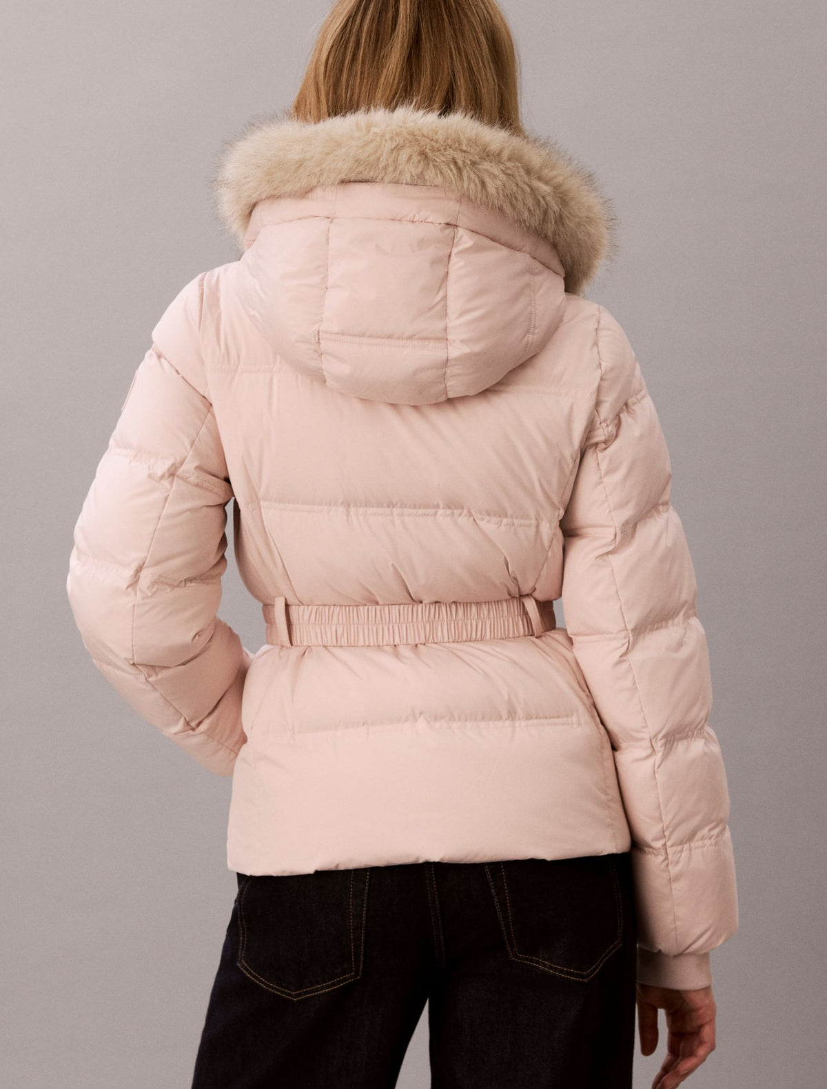 Matte Belted Short Puffer Jacket - Calvin Klein Women