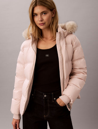 Matte Belted Short Puffer Jacket - Calvin Klein Women