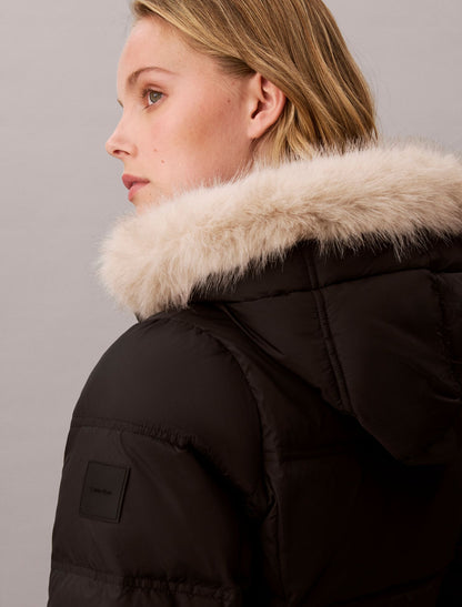 Matte Belted Short Puffer Jacket - Calvin Klein Women
