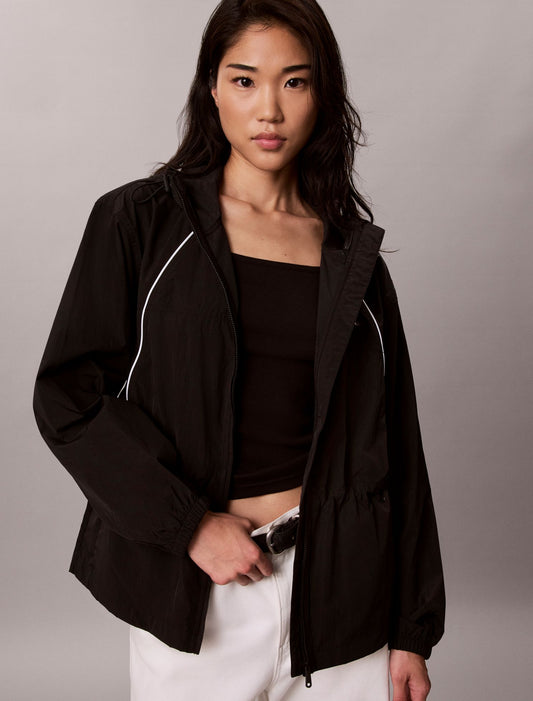 Lightweight Cinch Waist Windbreaker Jacket - Calvin Klein Women