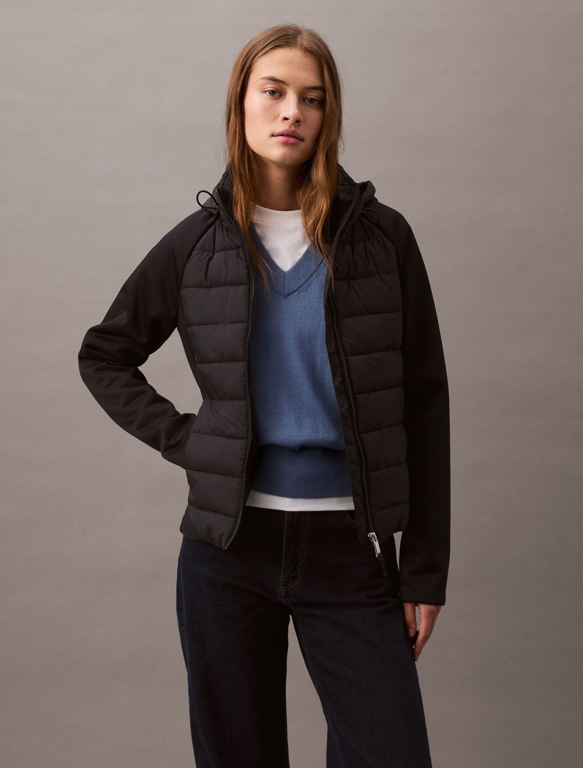 Mixed Media Puffer Jacket - Calvin Klein Women