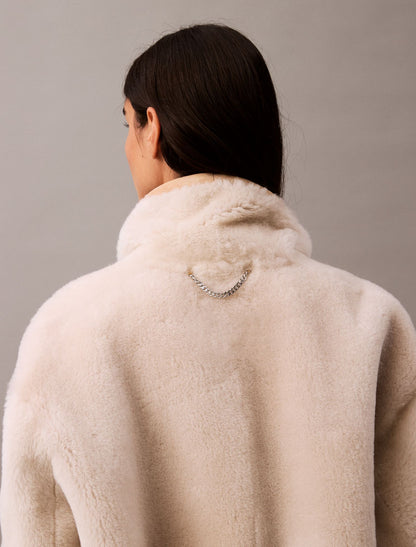 Reversible Shearling Coat - Calvin Klein Women