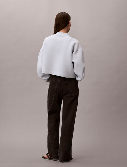 Smooth Cropped Relaxed Bomber Jacket - Calvin Klein Women