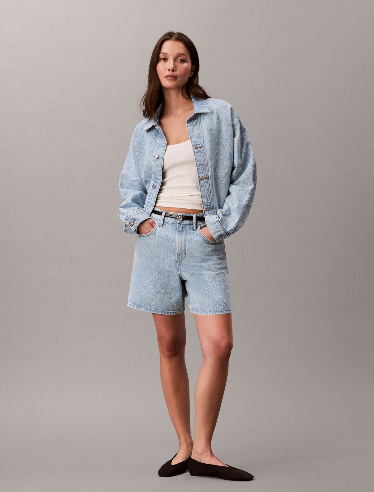 Denim Relaxed Trucker Jacket - Calvin Klein Women