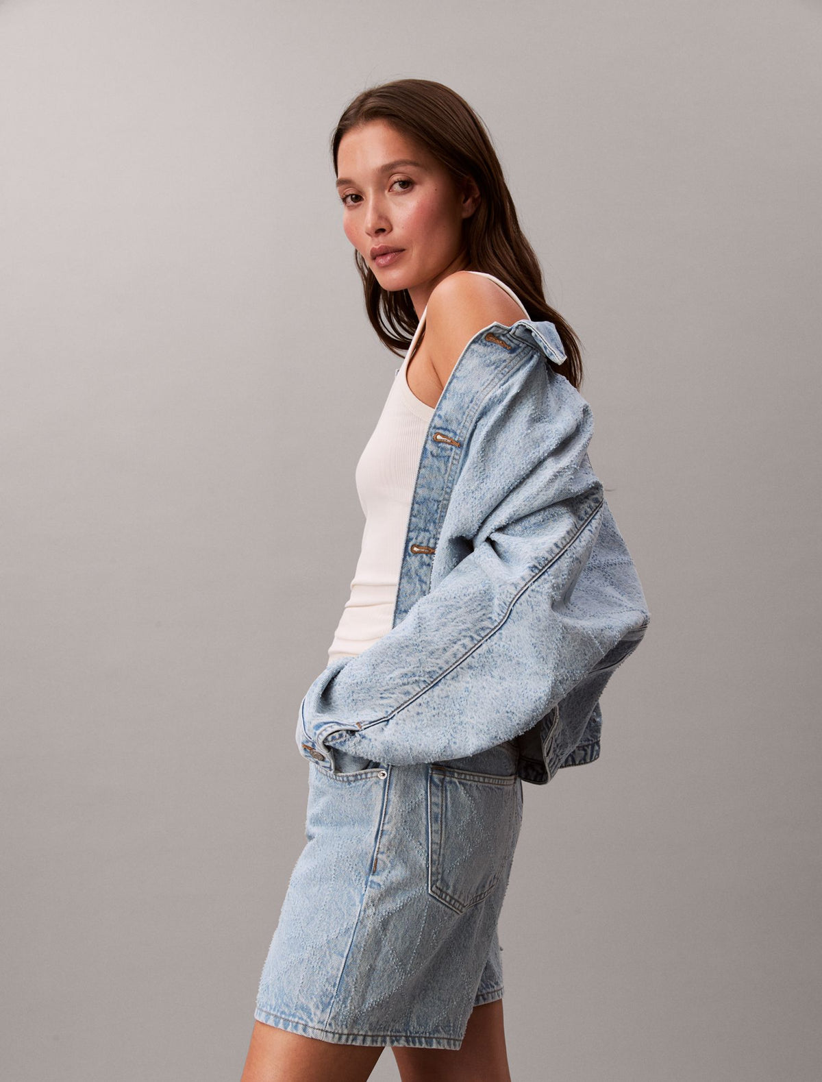 Denim Relaxed Trucker Jacket - Calvin Klein Women