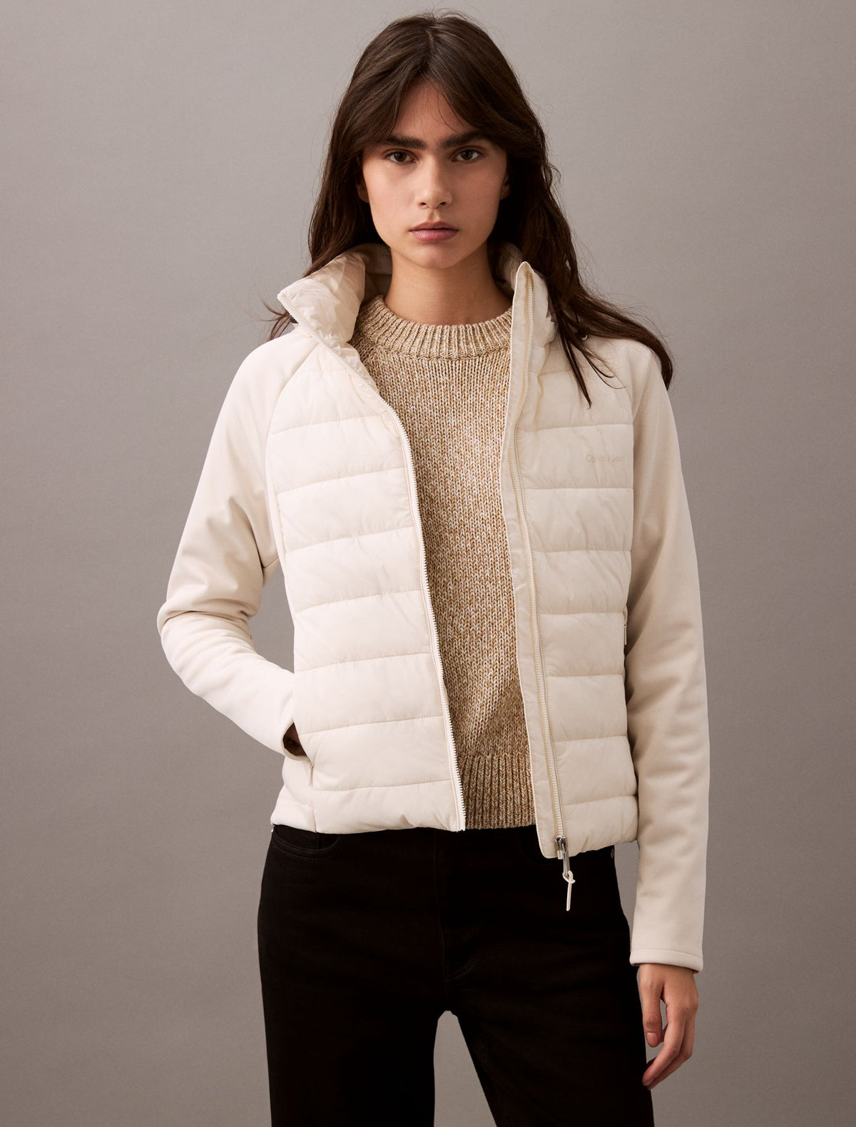 Mixed Media Puffer Jacket - Calvin Klein Women