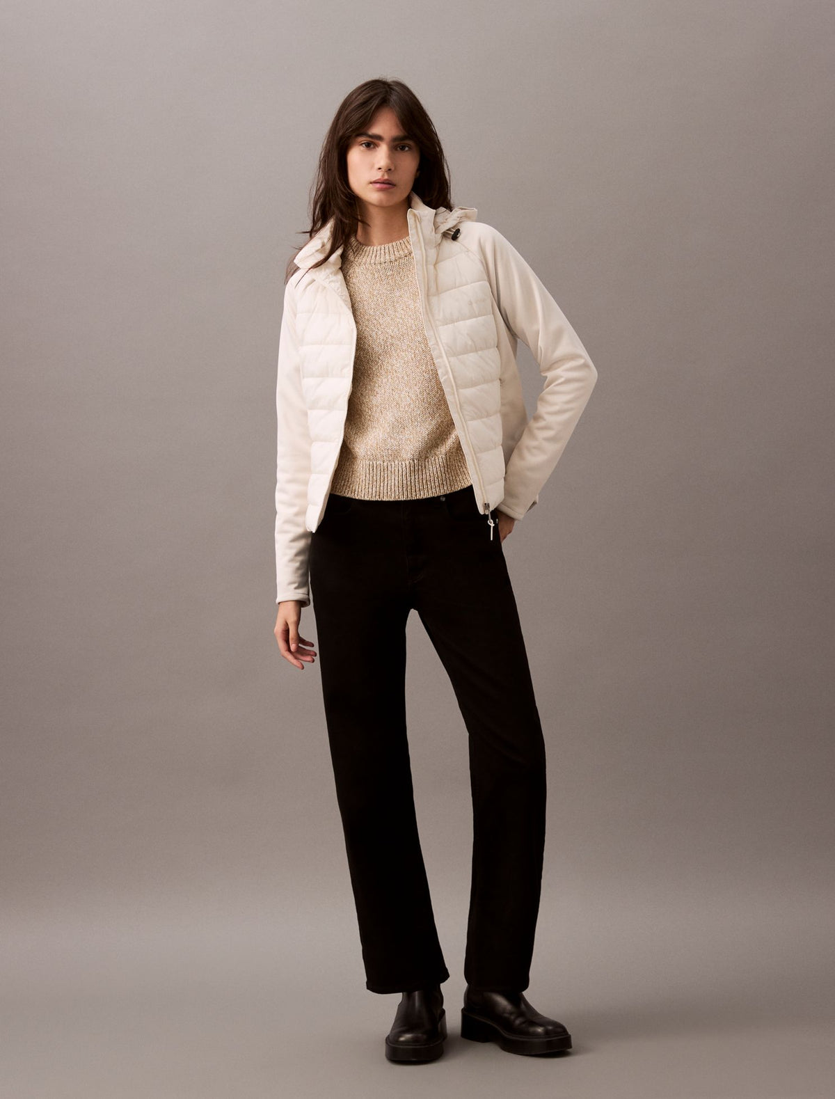 Mixed Media Puffer Jacket - Calvin Klein Women