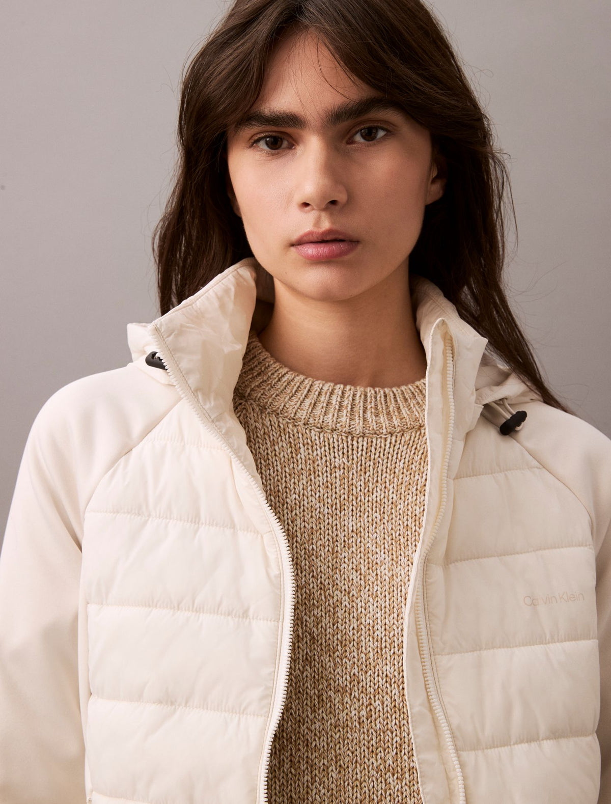 Mixed Media Puffer Jacket - Calvin Klein Women